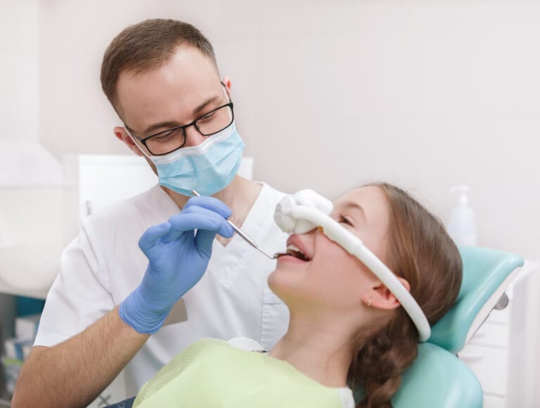 Relaxed patient in the dental chair